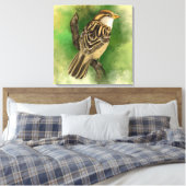 Sparrow Canvas Kleine vogel (Insitu (Slaapkamer))