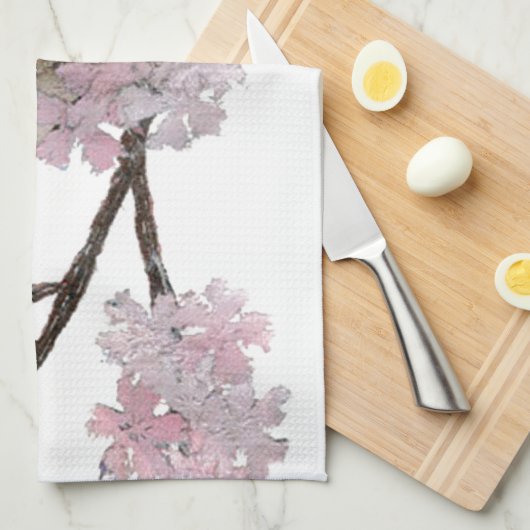 Sparrow, Cherry Blossom Theedoek (Quarter Fold)