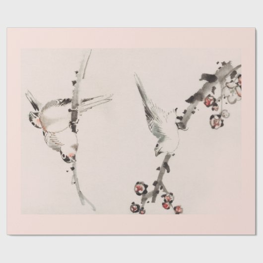 SPARROW CHERRY BLOSSOM Wrapping Paper Cadeaupapier (Vlak)