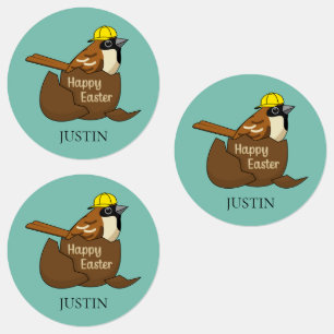 Sparrow chocolade ei gelukkig Pasen personaliser Labels