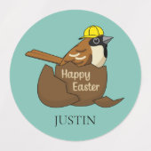 Sparrow chocolade ei gelukkig Pasen | personaliser Labels (Design 1)