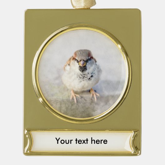 Sparrow - De Warrior Verguld Banner Ornament (Voorkant)