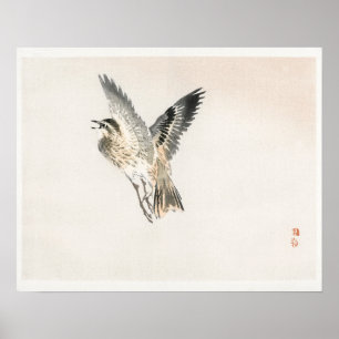 Sparrow door Kono Bairei (1844-1895) Poster