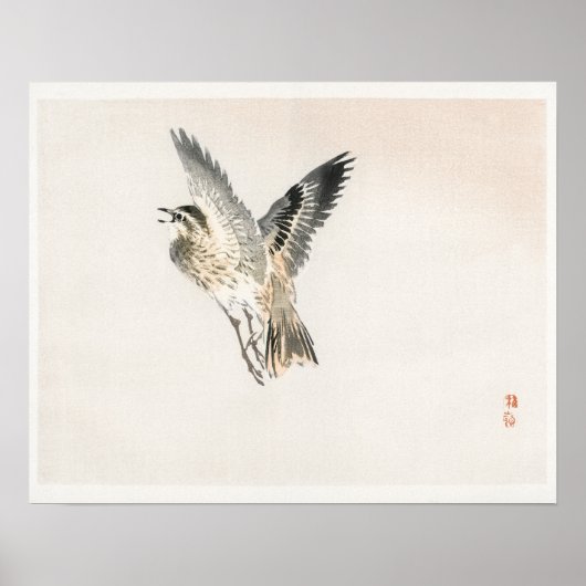 Sparrow door Kono Bairei (1844-1895) Poster (Voorkant)
