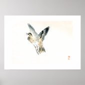 Sparrow door Kono Bairei (1844-1895) Poster (Voorkant)