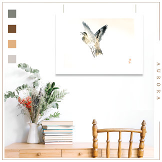 Sparrow door Kono Bairei (1844-1895) Poster