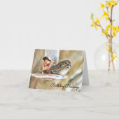 Sparrow en Sparrow. Voeder - Verjaardag Kaart (Gele Bloem)