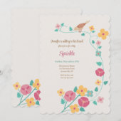 Sparrow Flower uitnodiging (Voorkant / Achterkant)