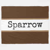 SPARROW Fun Moderne Brede Bruine Witte Strepen Fleece Deken (Voorkant (Horizontaal))