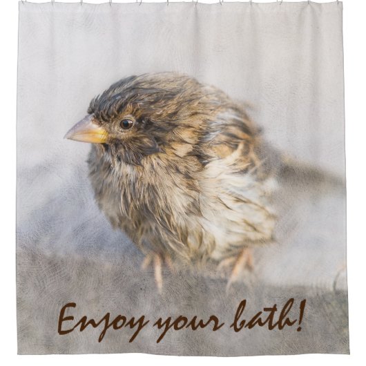 Sparrow - Geniet van je zegen Douchegordijn (Voorkant)