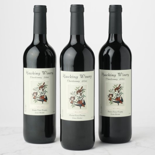 Sparrow hawls wijn etiket (Flessen)