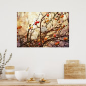 Sparrow in a Crab Apple Tree Poster (Keuken)