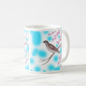 Sparrow in Cherry Blossom Tree Sky Mokken (Voorkant rechts)