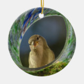 Sparrow in de pot keramisch ornament (Voorkant)