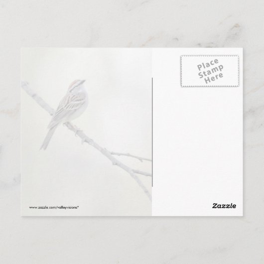 Sparrow in een Forest Scene Briefkaart (Achterkant)