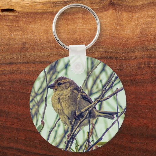 Sparrow in Tree Sleutelhanger (Voorkant)