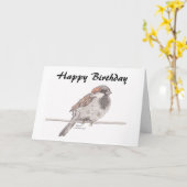 Sparrow Kaart verjaardagskaart (Gele Bloem)