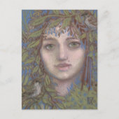 Sparrow Lady Surreal Fantasy Art Portret Painting Briefkaart (Voorkant)