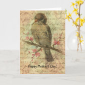 Sparrow, Moederdag Kaart (Gele Bloem)