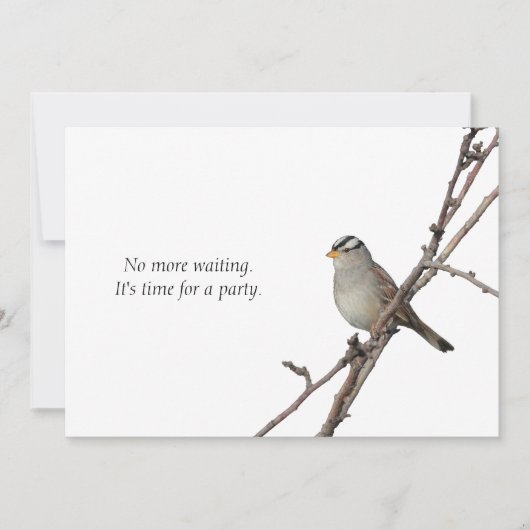 Sparrow on a branch Party Invitation Kaart (Voorkant)