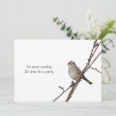 Sparrow on a branch Party Invitation Kaart (Staand voorkant)