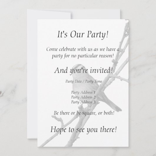 Sparrow on a branch Party Invitation Kaart (Achterkant)