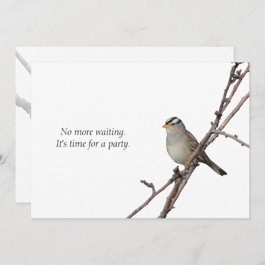 Sparrow on a branch Party Invitation Kaart (Voorkant / Achterkant)
