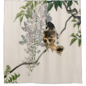 Sparrow on a branch van Kōno Bairei Douchegordijn (Voorkant)