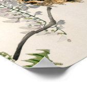 Sparrow on a branch van Kono Bairei Poster (Hoek)