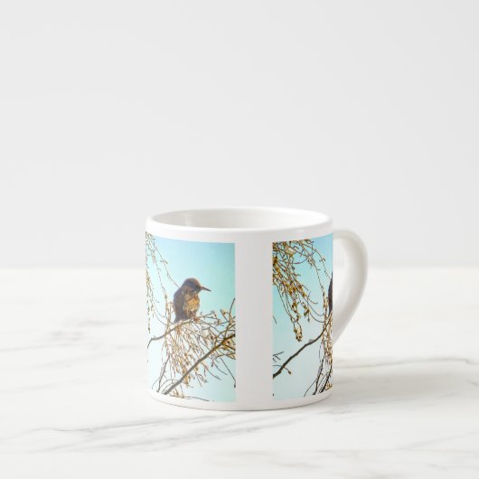 Sparrow on a Winter Branch Espresso Kop (Voorkant rechts)