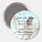 Sparrow on a Winter Branch Save the Date Magneet (Voorkant / Achterkant)