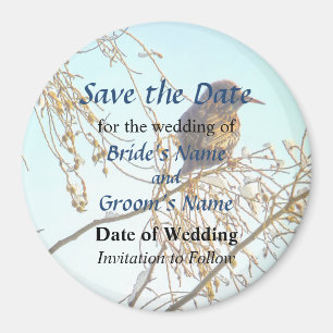 Sparrow on a Winter Branch Save the Date Magneet