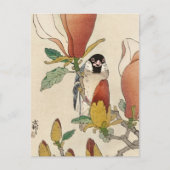 Sparrow on Blooming Magnolia Branch van Ohara Koso Briefkaart (Voorkant)