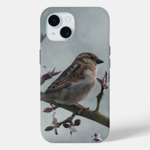 Sparrow on Branch Photo iPhone 15 Case