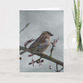 Sparrow on Branch Photo Kaart (Voorkant)