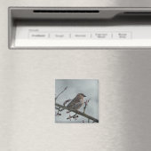 Sparrow on Branch Photo Magneet (Insitu (Vaatwasser))