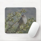 Sparrow on Branch Photo Mosaic Pattern Natuur Muismat (Met muis)