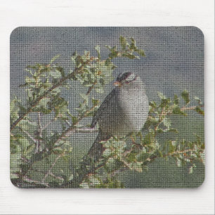 Sparrow on Branch Photo Mosaic Pattern Natuur Muismat