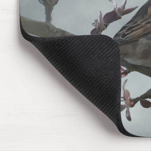 Sparrow on Branch Photo Muismat (Hoek)