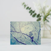 Sparrow on the snowy tak briefkaart (Staand voorkant)