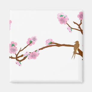 Sparrow on Tree - Magnet