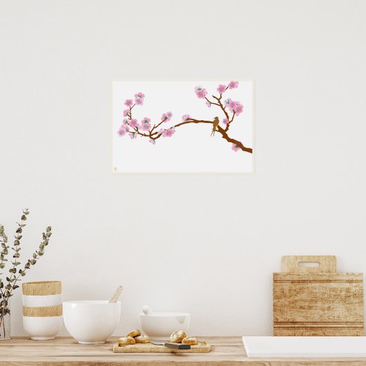 Sparrow on Tree Poster (Keuken)