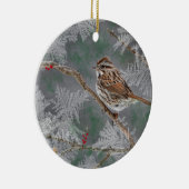 Sparrow on twigant ornamant keramisch ornament (Rechts)