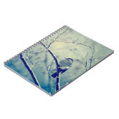 Sparrow op de besneeuwde tak notitieboek (Linkerzijde)