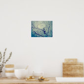 Sparrow op de besneeuwde tak poster (Keuken)