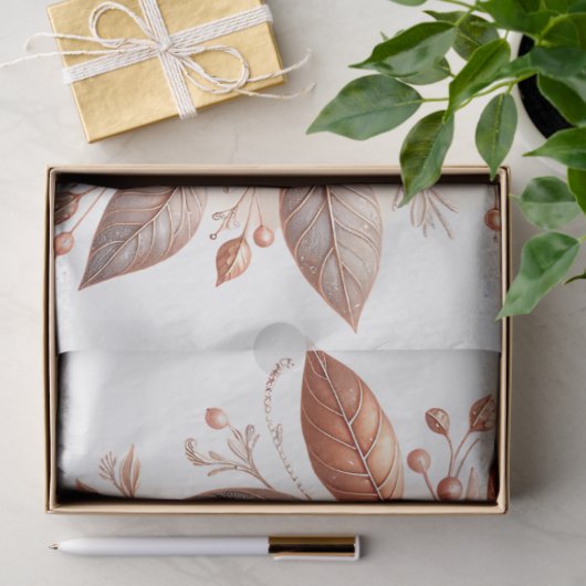  Sparrow Paar Botanische Koper Decoupage Tissuepapier (Geschenk)