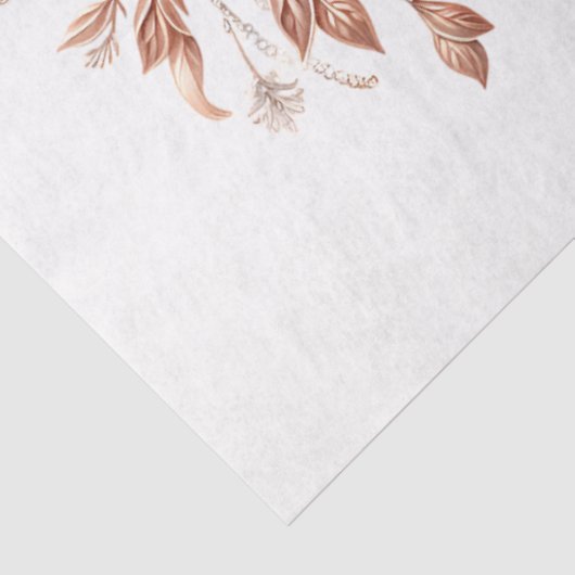 Sparrow Paar Botanische Koper Decoupage Tissuepapier (Detail)