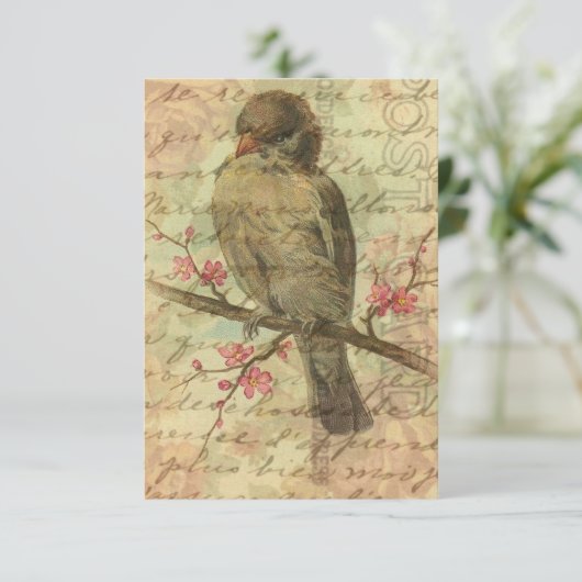 Sparrow Pink Bewaar de datum voor bruiloft (Staand voorkant)