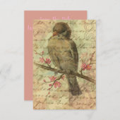 Sparrow Pink Bewaar de datum voor bruiloft (Voorkant / Achterkant)