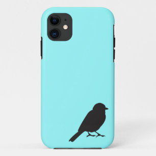 Sparrow silhouette chic blue swallow-vogel iPhone 11 hoesje